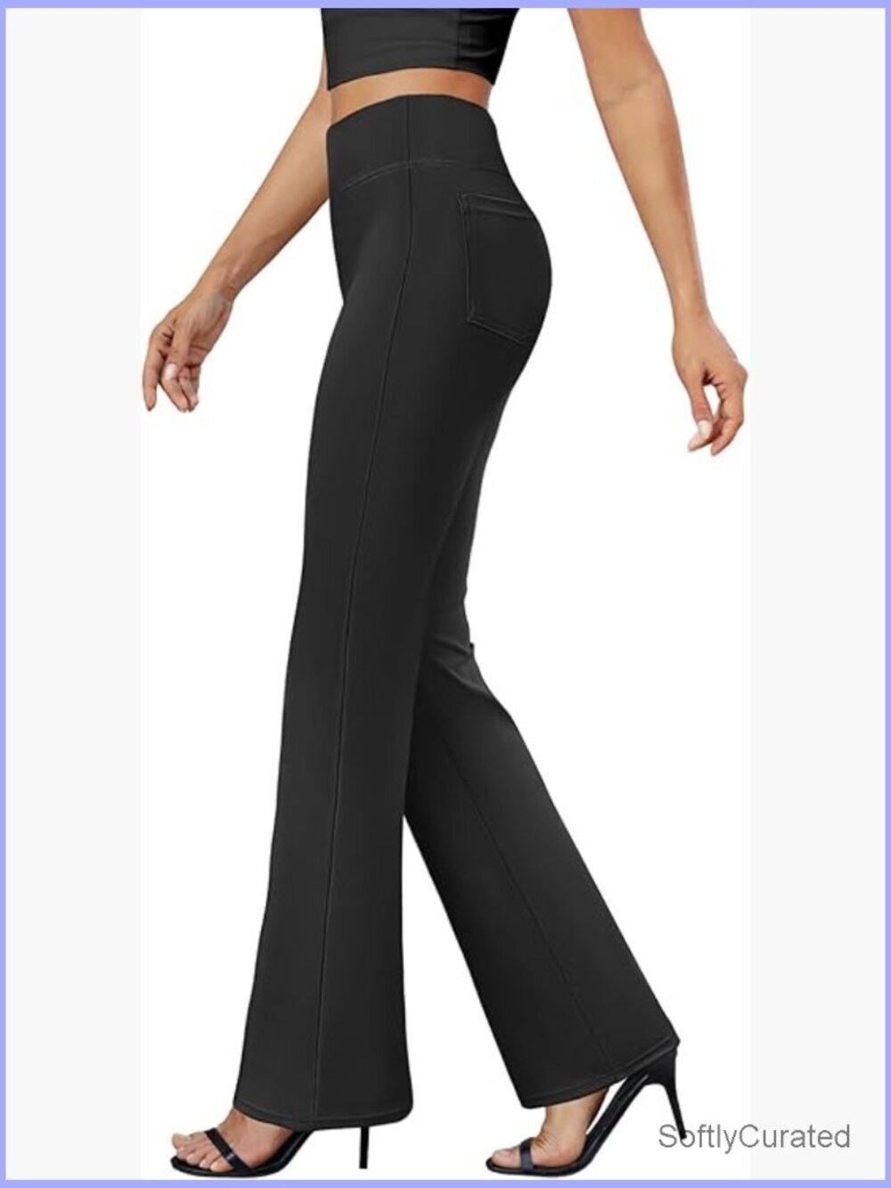 High Waist Bootcut Dress Pants Stretchy Office Slacks with Pockets